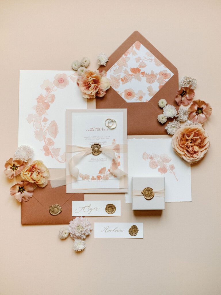 Handcrafted wedding stationary for this wedding in Florence, Italy